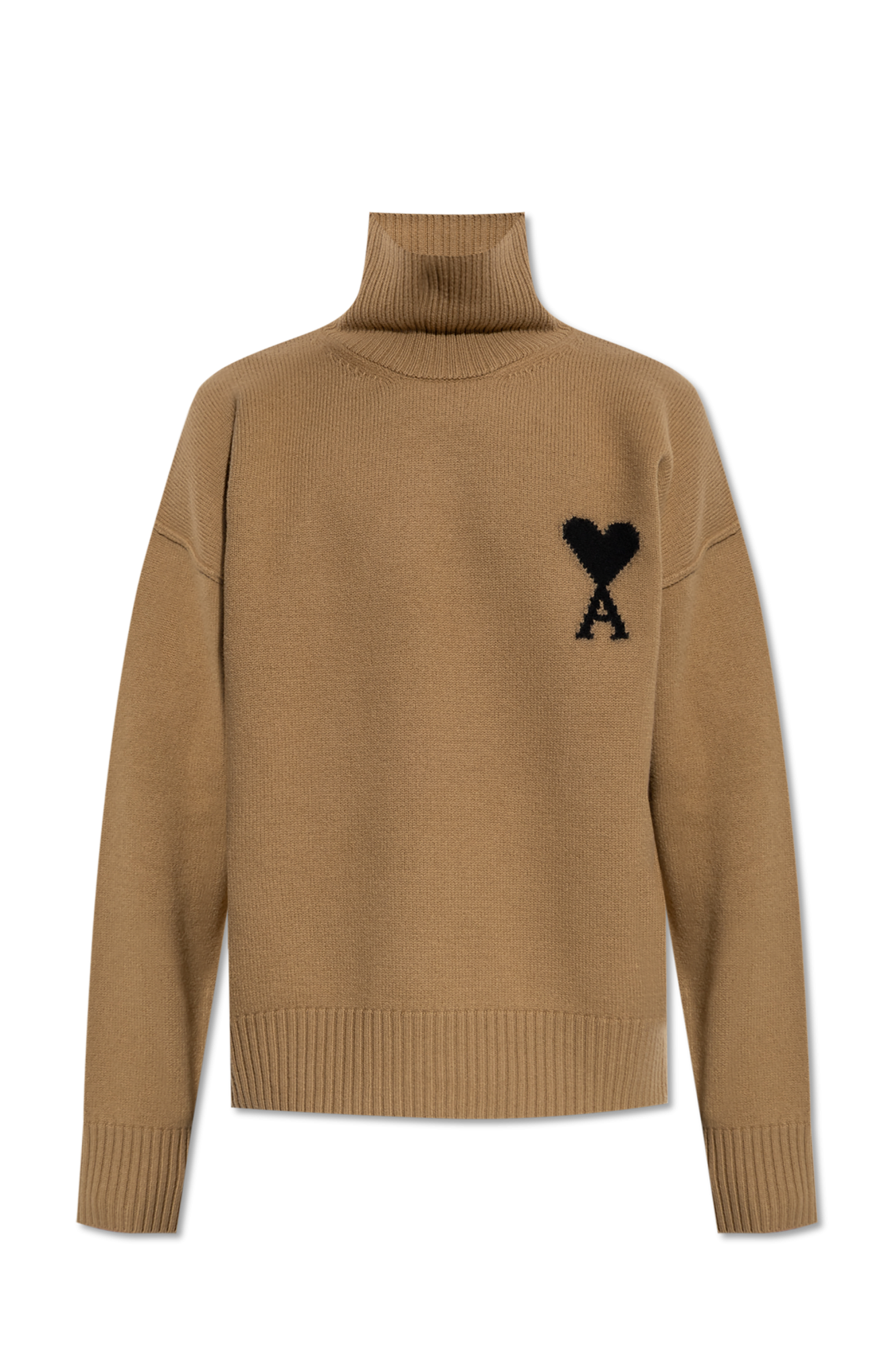 【送料&関税込】Ami Alexandre Mattiussi Cashmere And Wool Ca Beige Wool turtleneck Ami Alexandre Mattiussi - Vitkac France